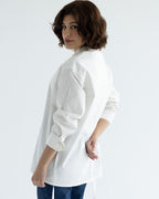 White Belted Cotton Shirt