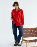 Belted cotton shirt