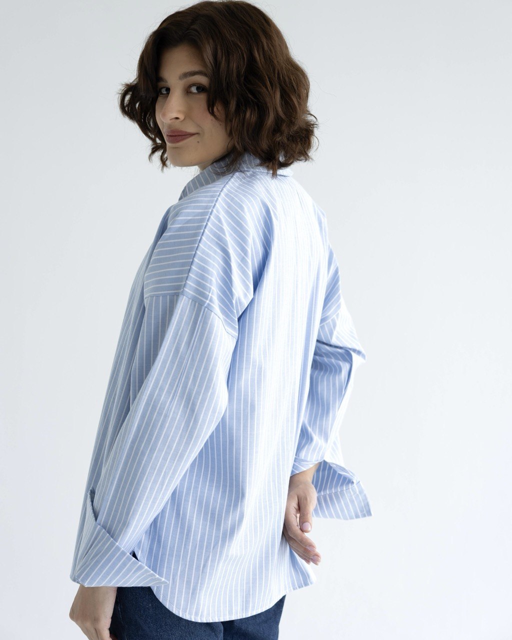 Striped poplin shirt