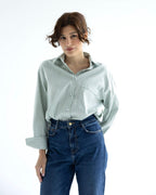 Striped cotton poplin shirt