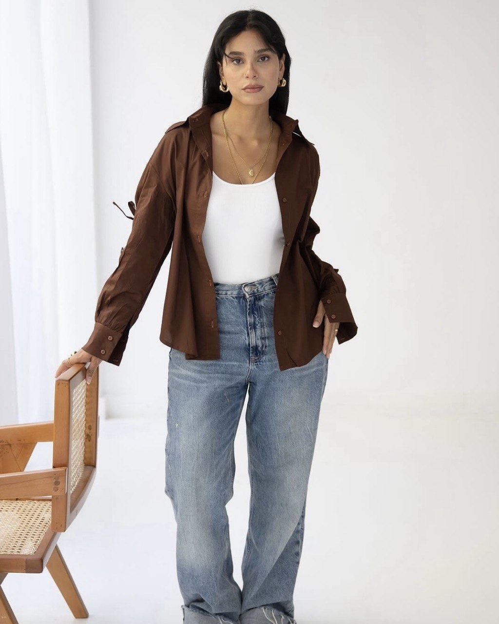 Bow Poplin Shirt